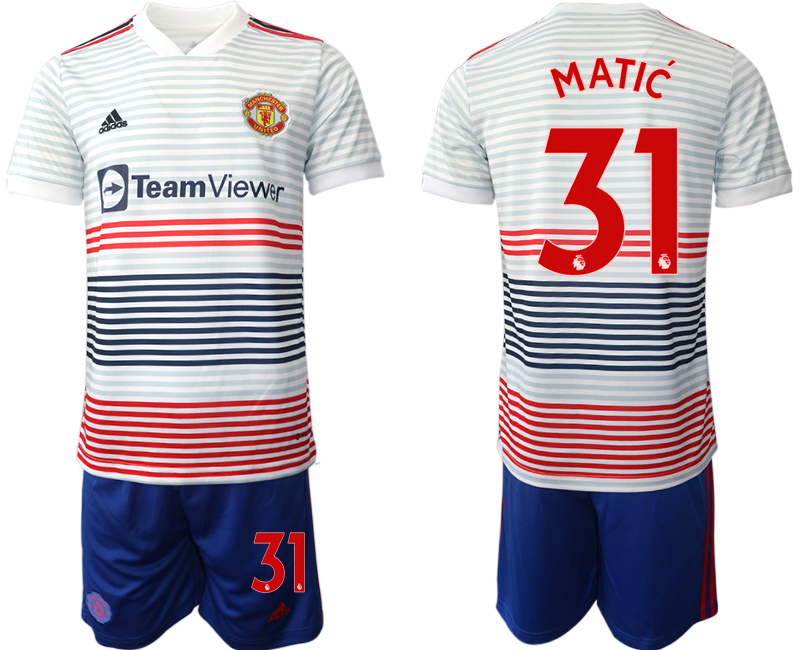 Men 2022-2023 Club Manchester United away white #31 Adidas Soccer Jersey->manchester united jersey->Soccer Club Jersey
